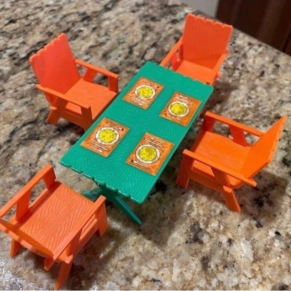 Liddle Kiddles SNAP HAPPY OUTDOOR PATIO Doll Furniture Set Mattel Vintage 1960’ - Picture 2 of 5